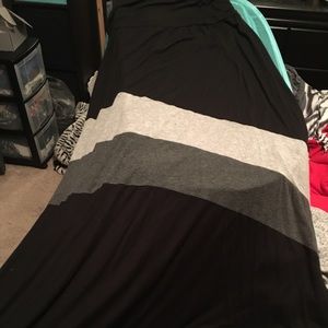 Black skirt with grey stripes